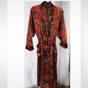 Vintage Bueche Nancy King Paisley Satin Robe | Luxe 70s Designer Vintage Boudoir